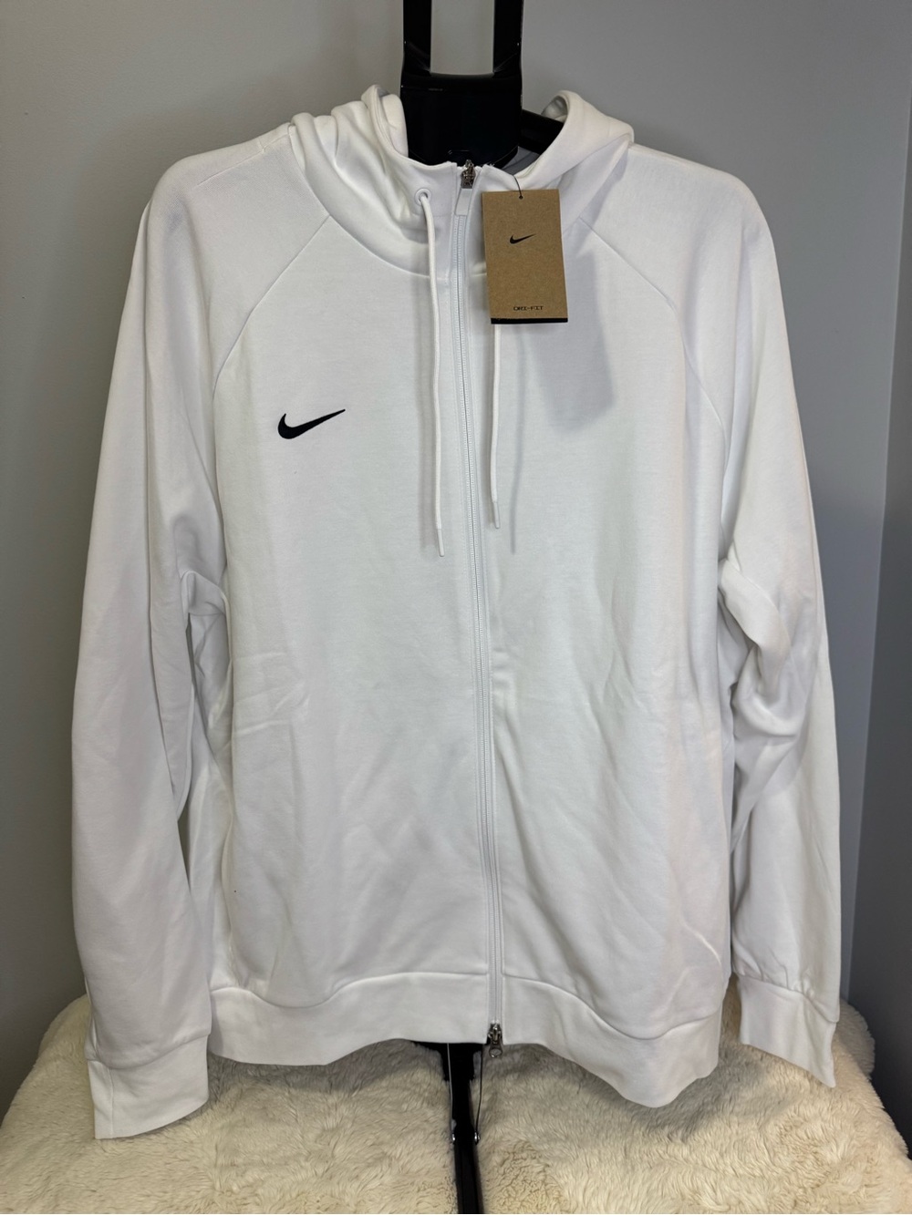 Nike Men’s White Full-Zip Hoodie Jacket- XL